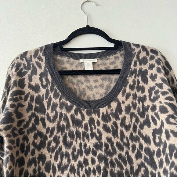 White + Warren Animal Print Cashmere Sweater Dress - Picture 6 of 8